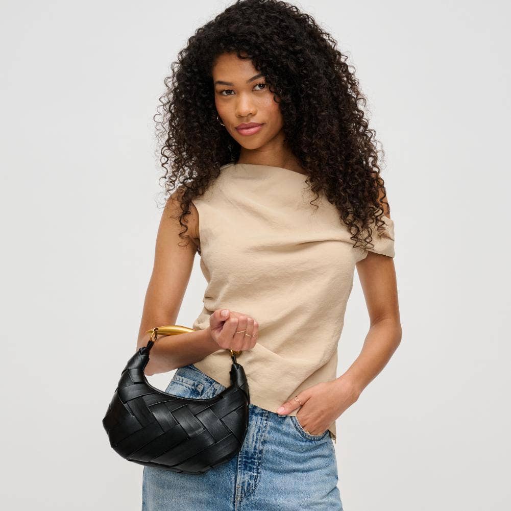 Ursula Woven Crossbody in Black
