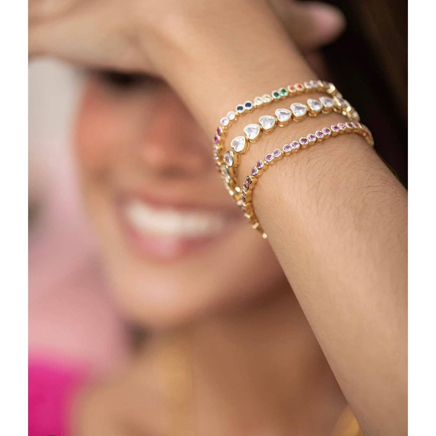 Rainbow Bezel Tennis Bracelet
