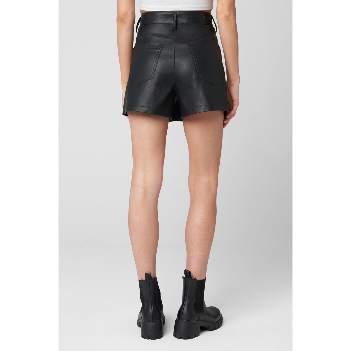 Black Leather Asymmetrical Skort - Blank NYC