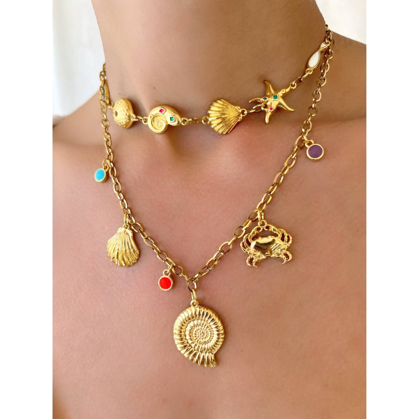 Gold Summer Shell Necklace