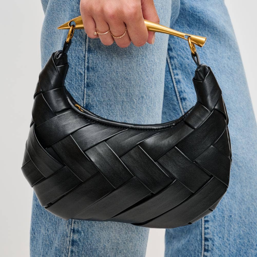Ursula Woven Crossbody in Black
