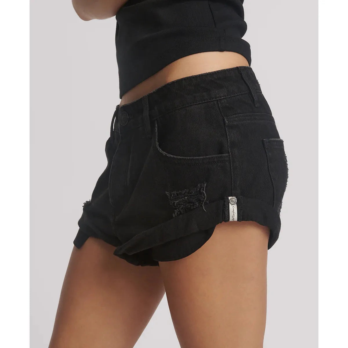 Bandit Low Waist Short in Black - One Teaspoon