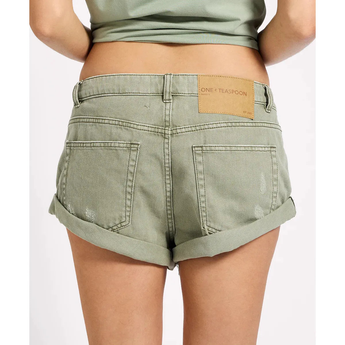 Bandit Low Rise Short in Super Khaki - One Teaspoon