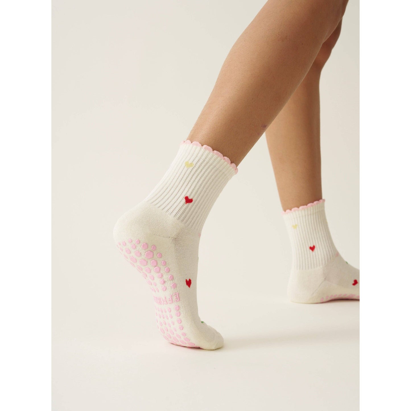 Mini Heart Petal Grip Sock