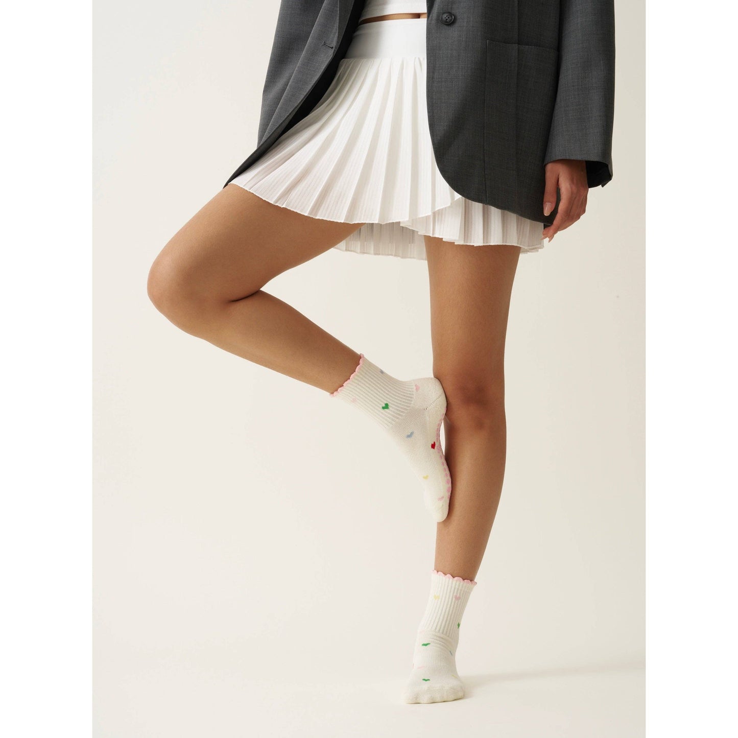 Mini Heart Petal Grip Sock
