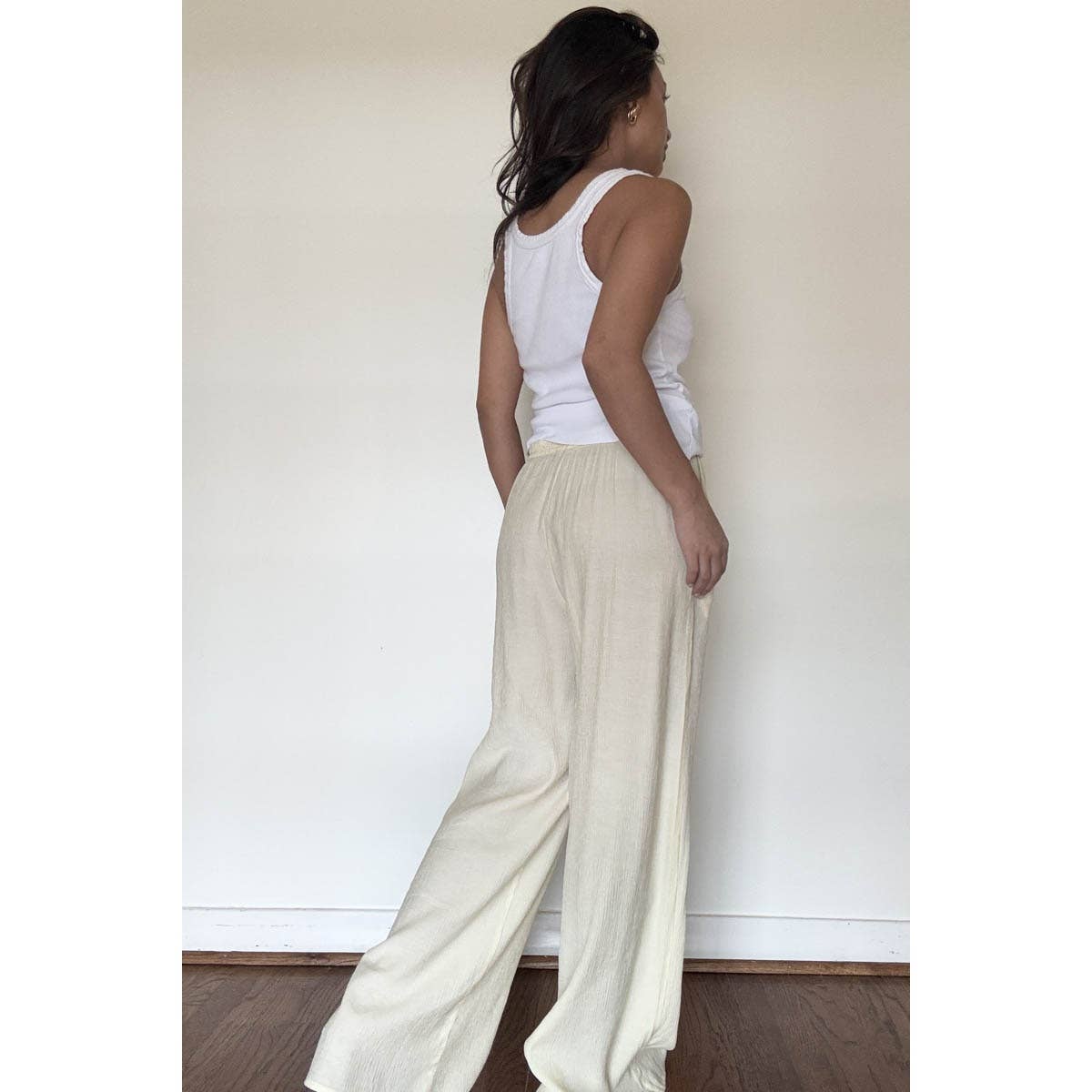 Drawstring Linen Pant in Butter Yellow
