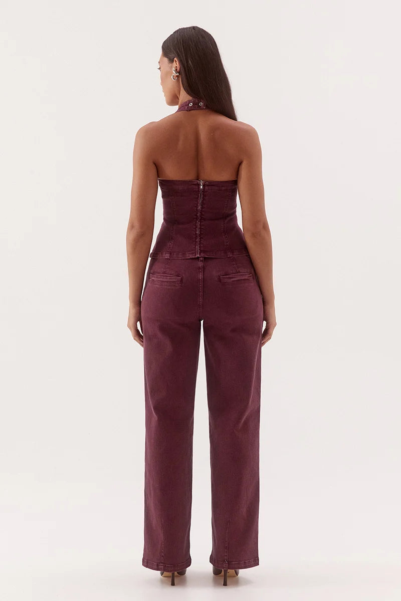 Blaine Denim Bodice - Vino