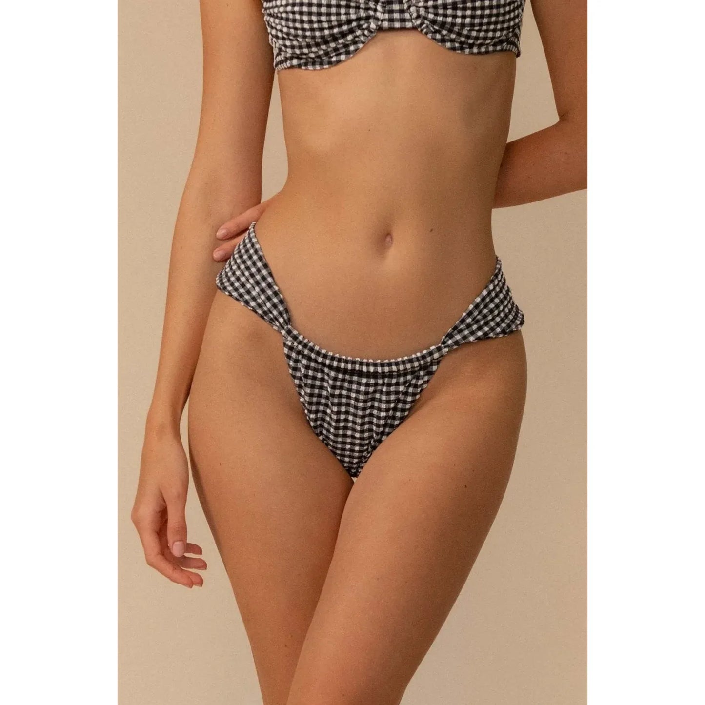 Black & White Gingham Sandra Bikini Bottom