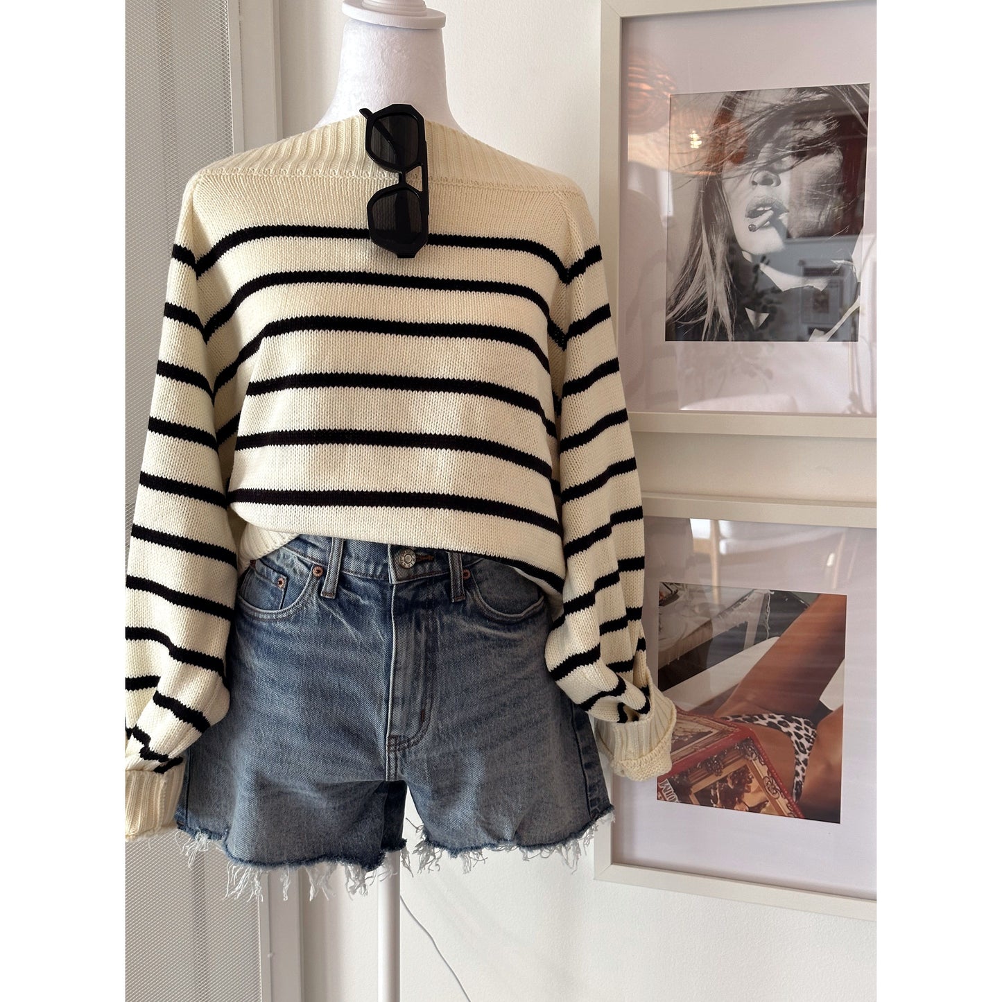 Off the Shoulder Sailor Sweater - We Wore What