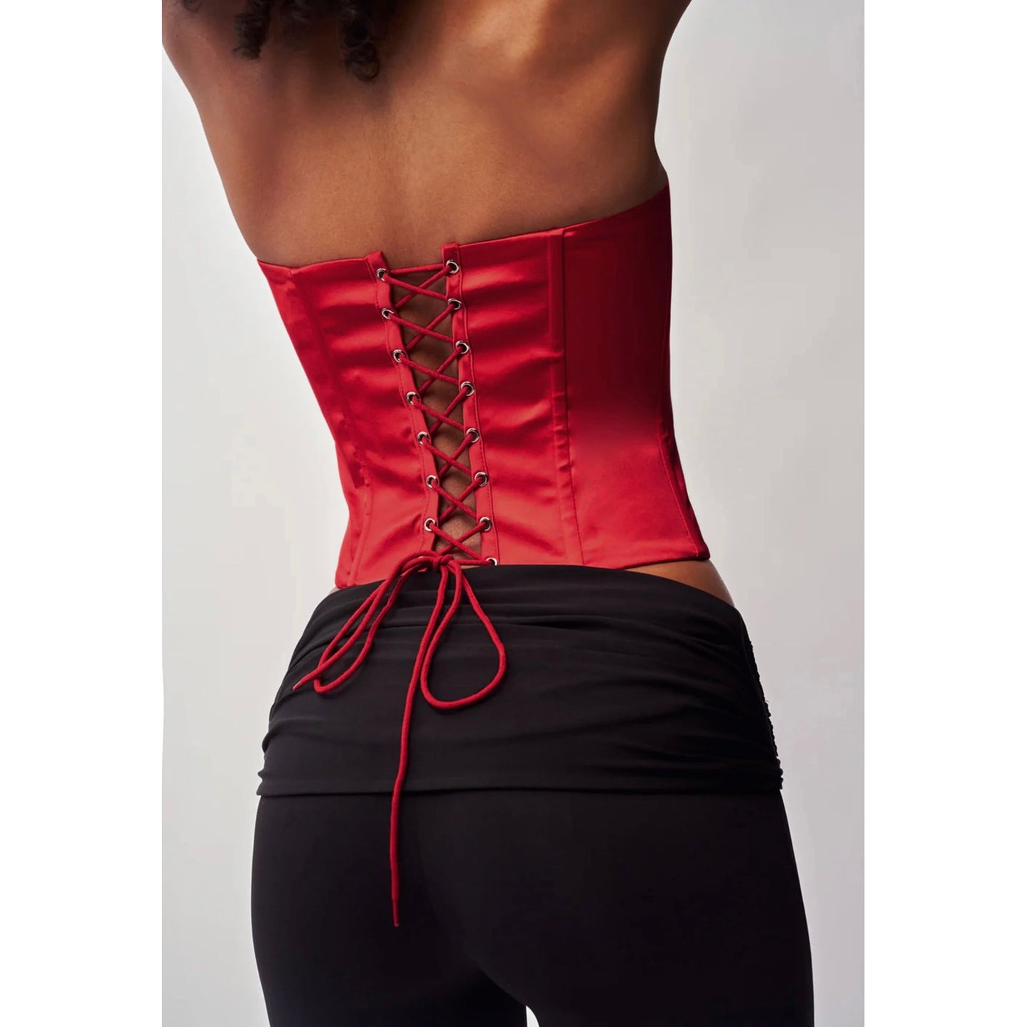Satin Corset in Bordeaux - Guizio