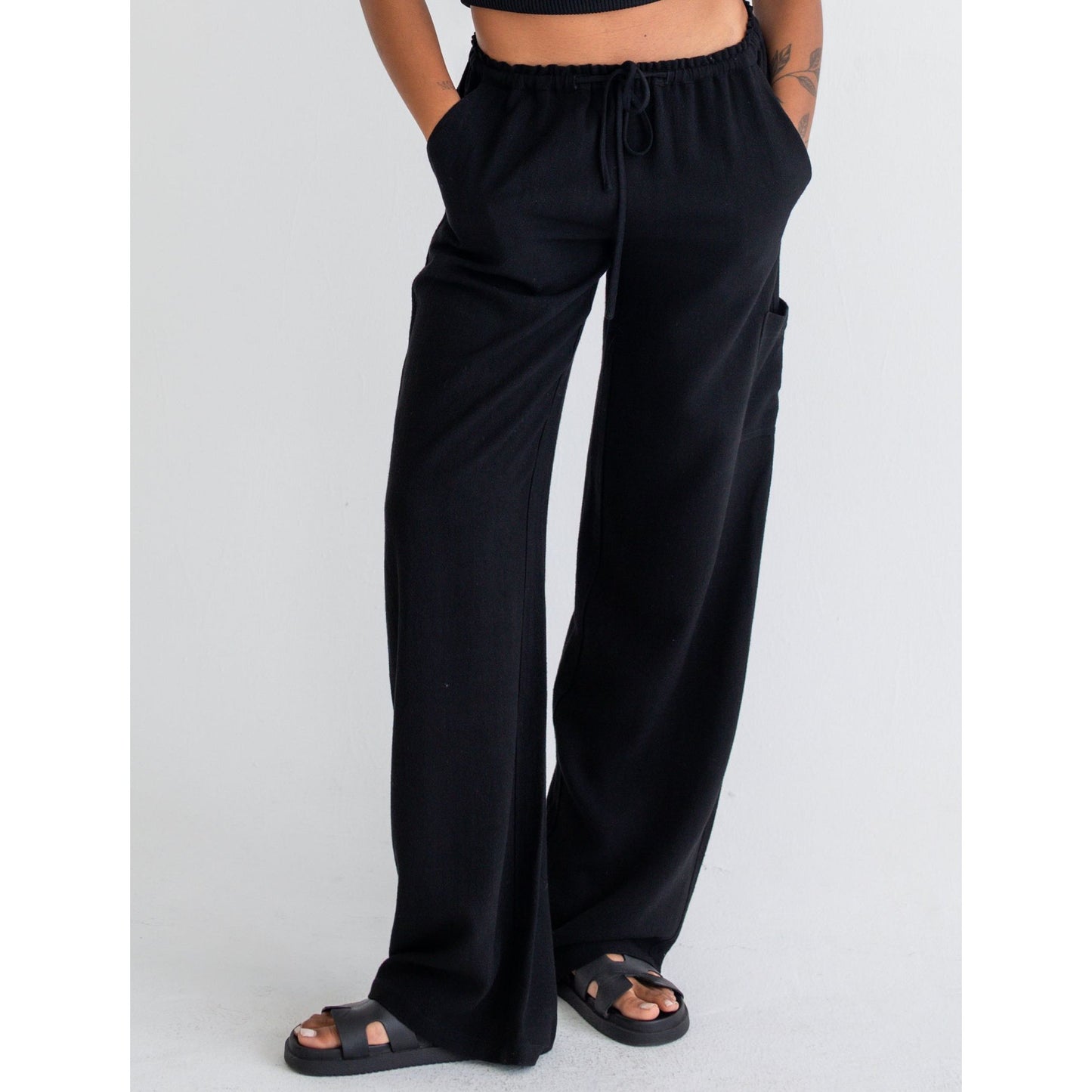 High Fidelity Black Linen Pant - Rumored