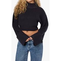 Navy Bell Sleeve Sweater - We Wore What