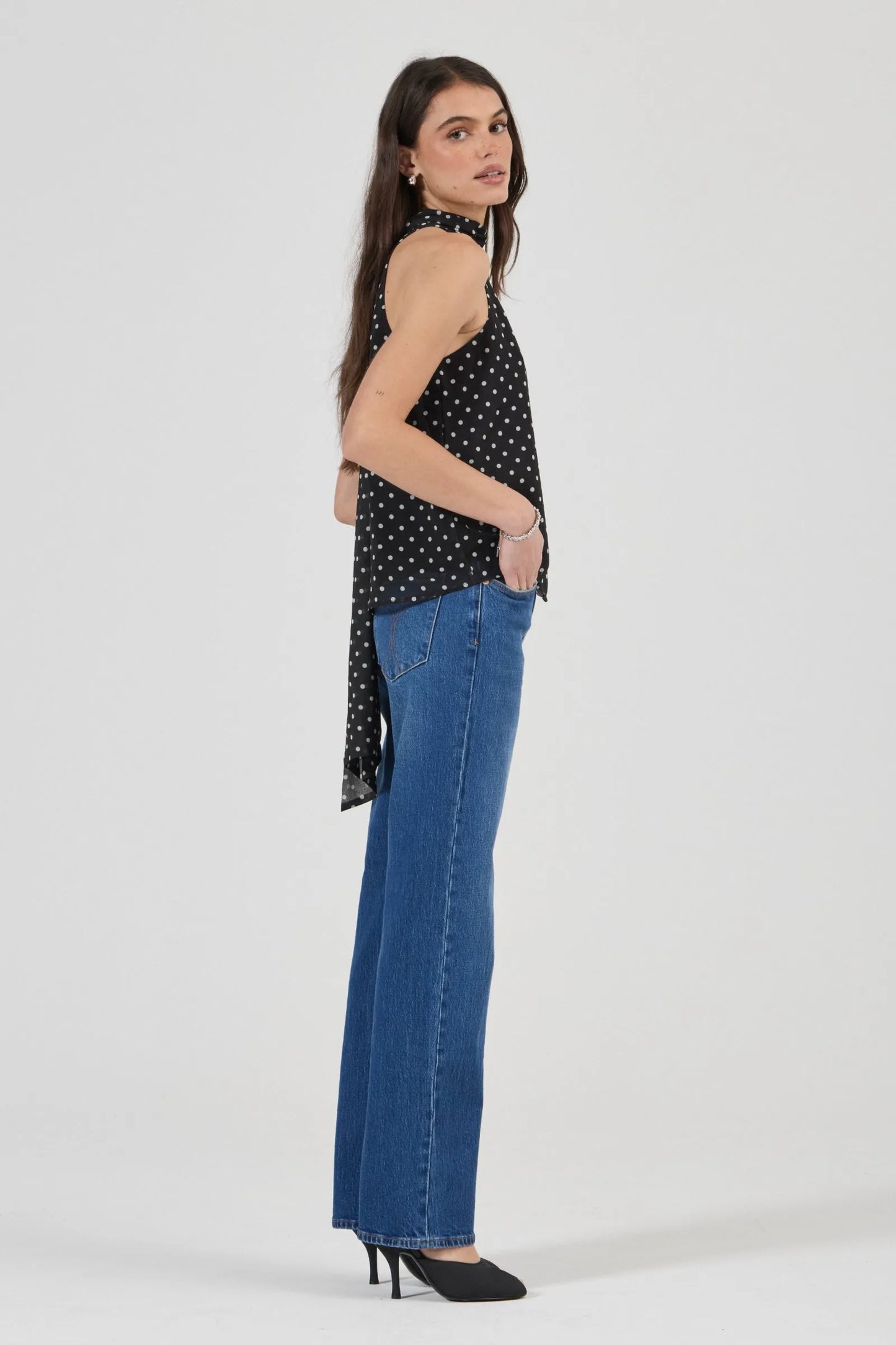 Edie Halter Top In Polka Dot