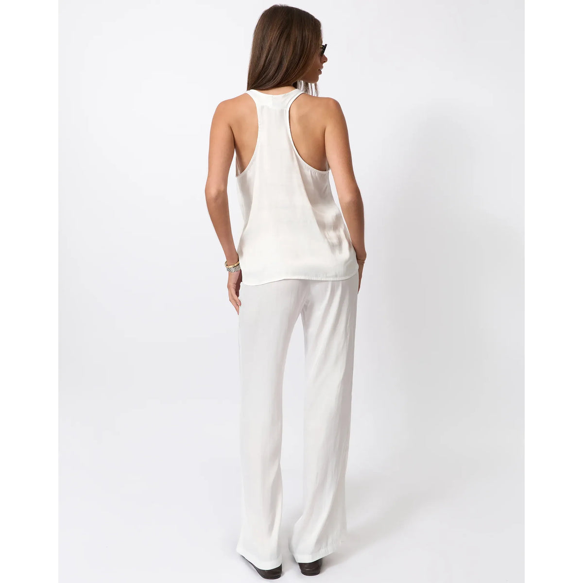 Deep U Tank Top in White