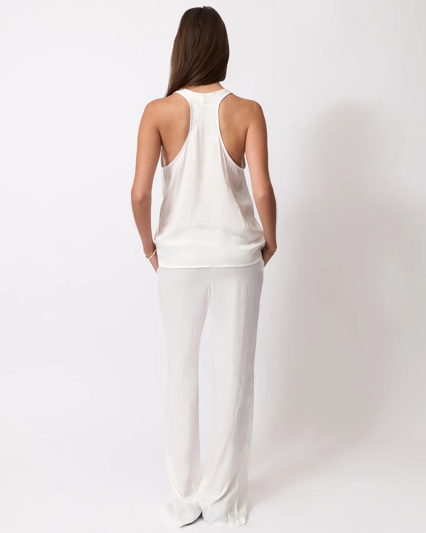 Silky Pull on Pant in White