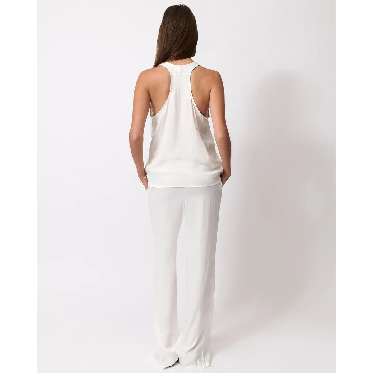 Silky Pull on Pant in White