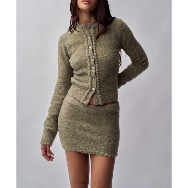 Sage Green Knit Skirt - Guizio