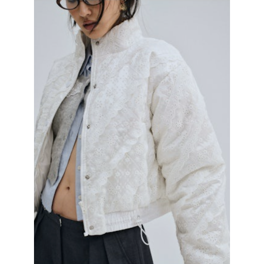 Sloane Eyelet Puffer Coat - For Love and Lemons