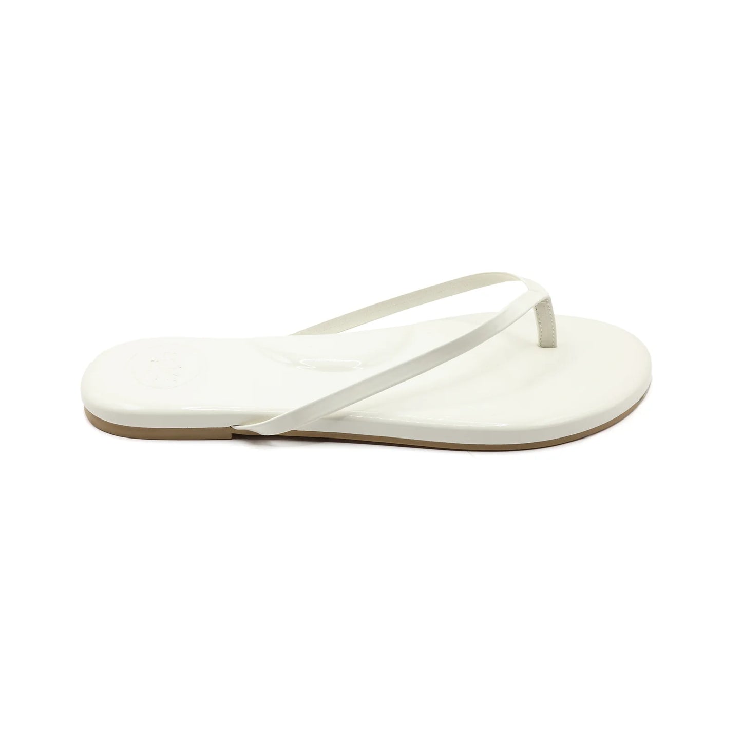 Indie Flip Flop in Cream Patent