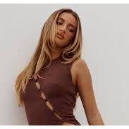Gemini Knit Cut Out Beaded Tank