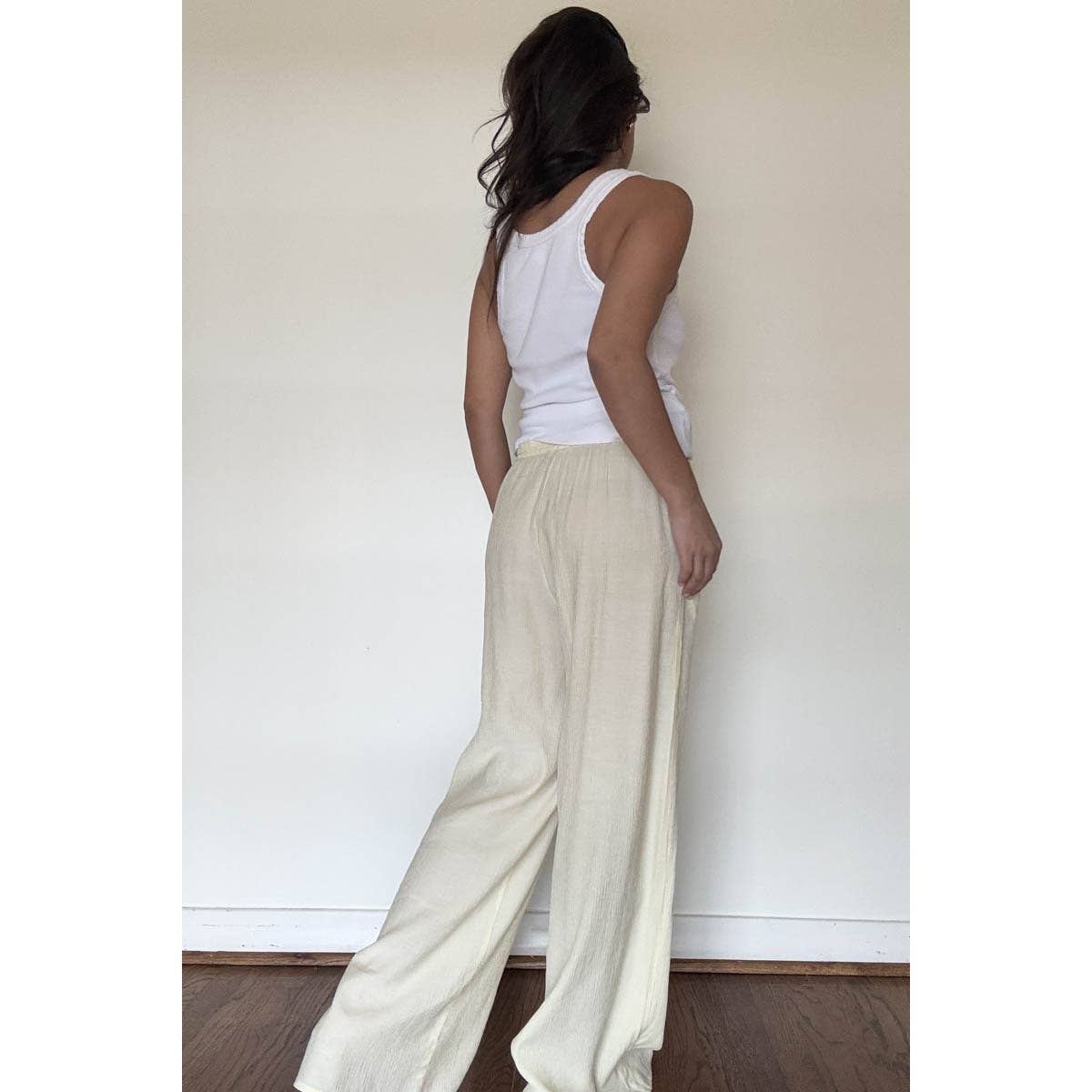 Drawstring Linen Pant in Butter Yellow