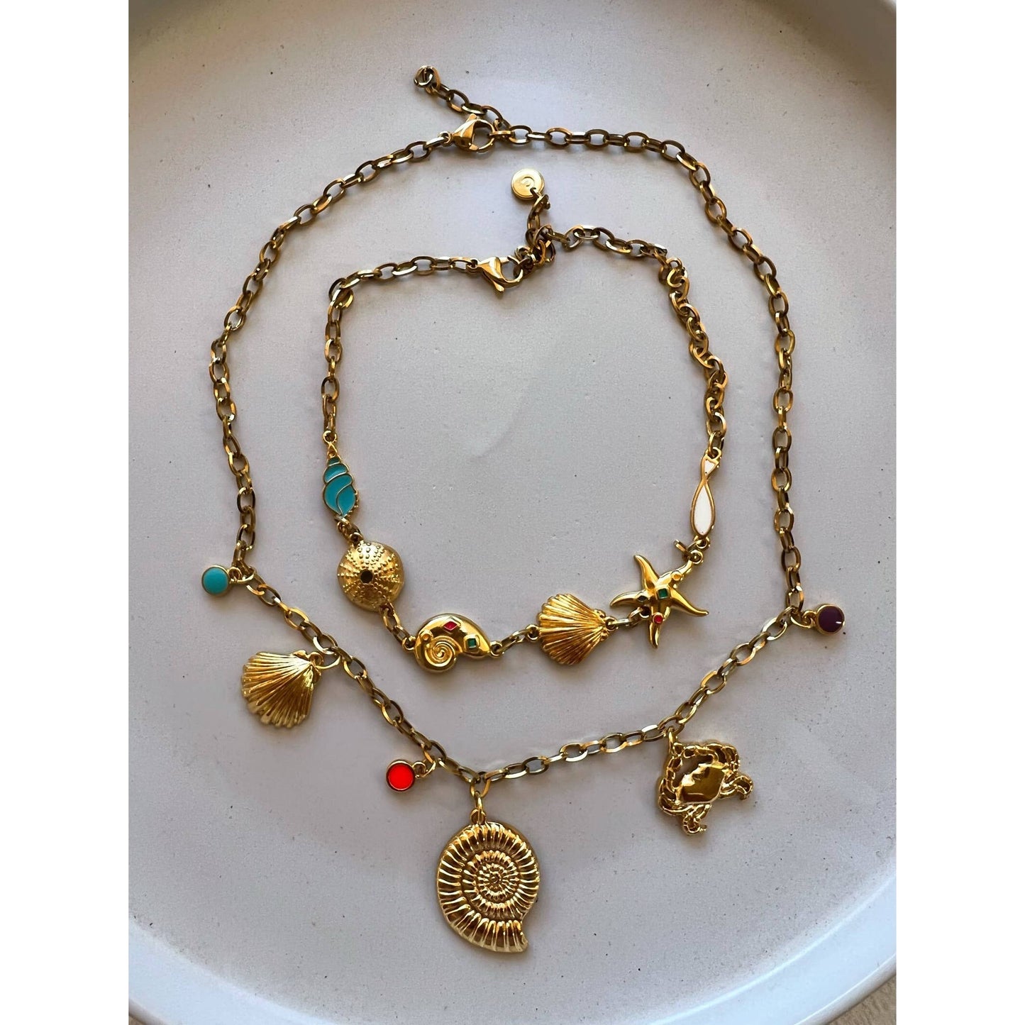 Gold Summer Shell Necklace