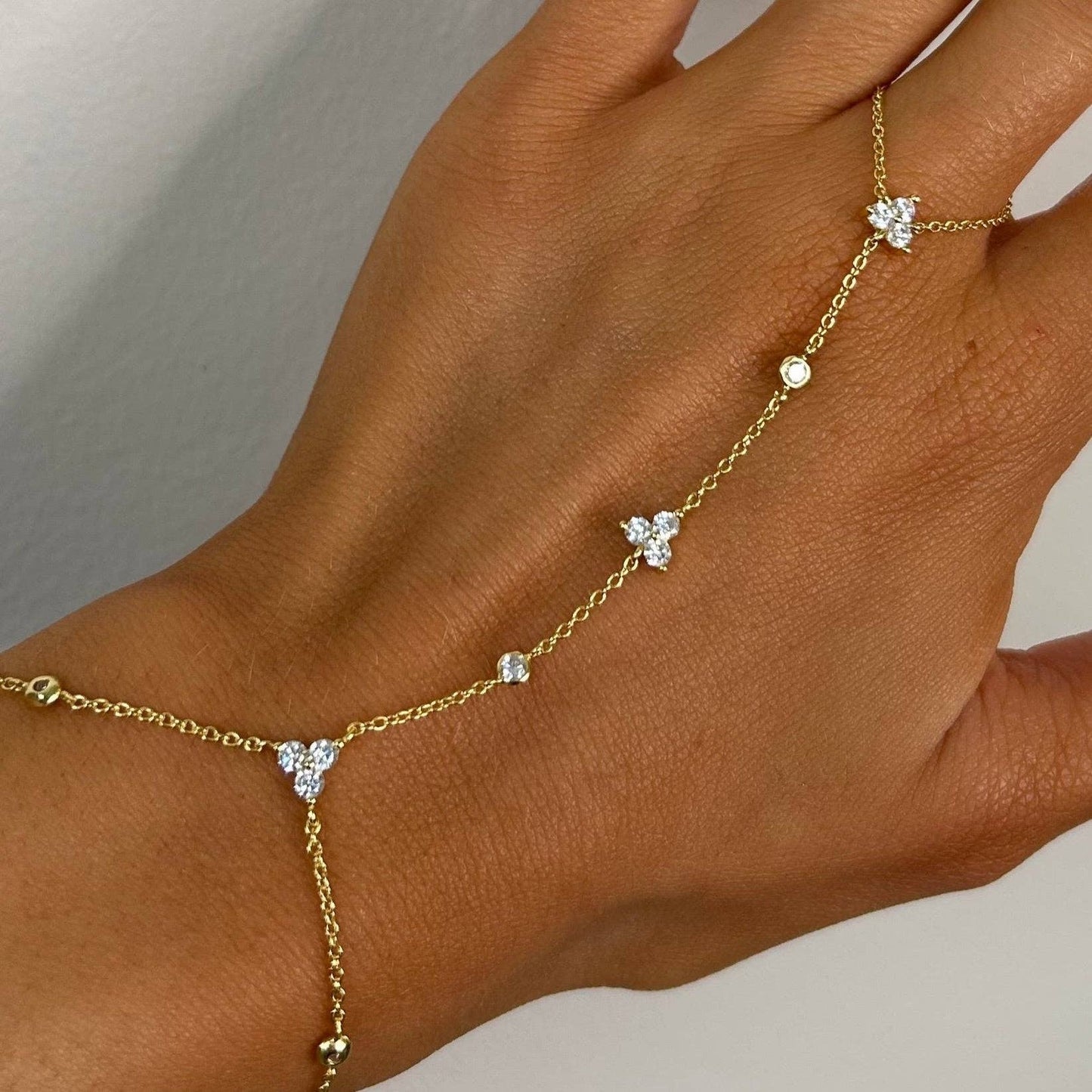 Kira Hand Chain Bracelet: Gold