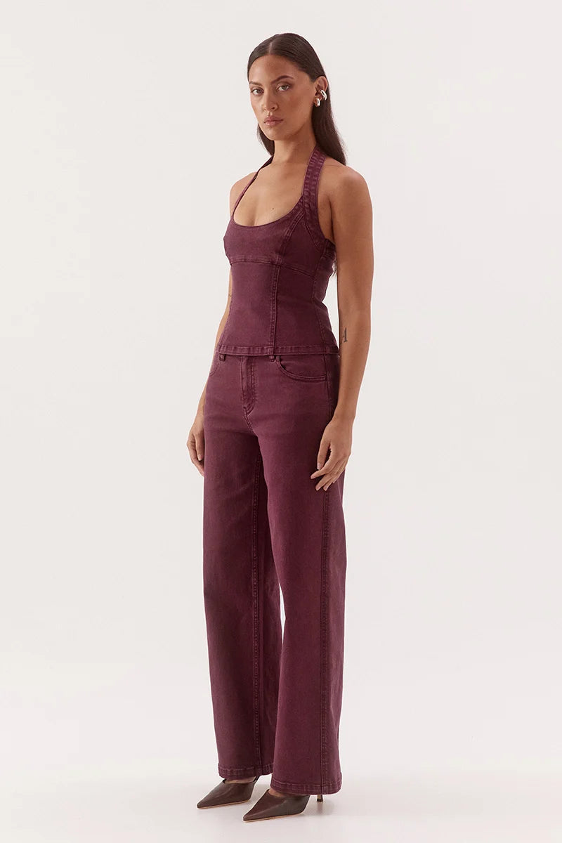 Blaine Denim Bodice - Vino