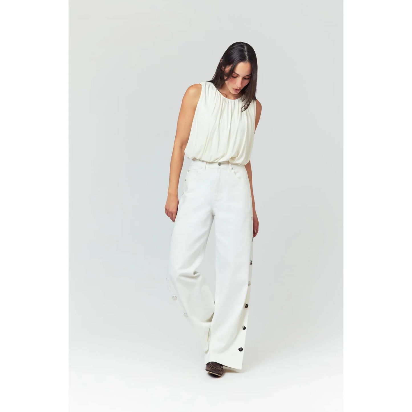 Gemma Studded Wide Slouch Jean