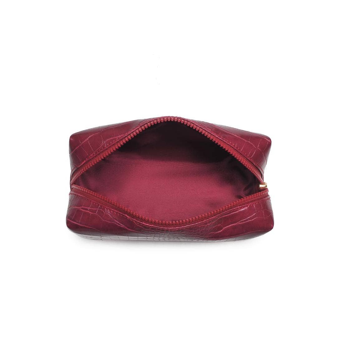 Croc Chic Cosmetic & Travel Organizer Pouch: Red