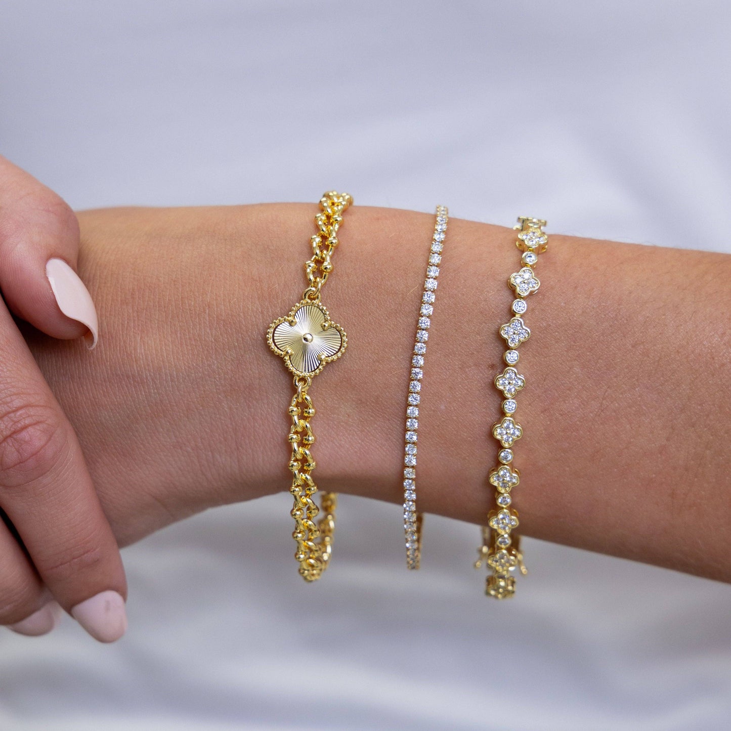 Dainty Gracie Tennis Bracelet: Gold