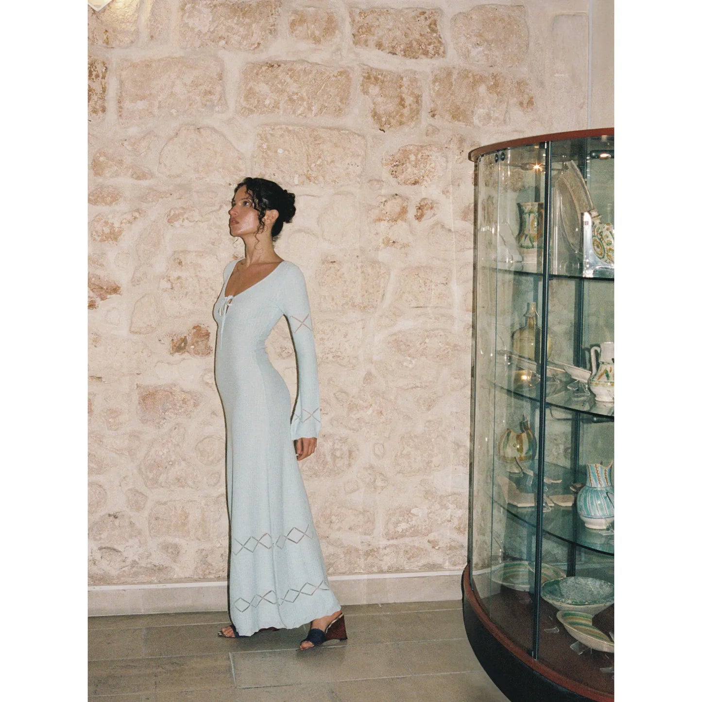 Rita Crochet Dress in Sky Blue - Asta Resort