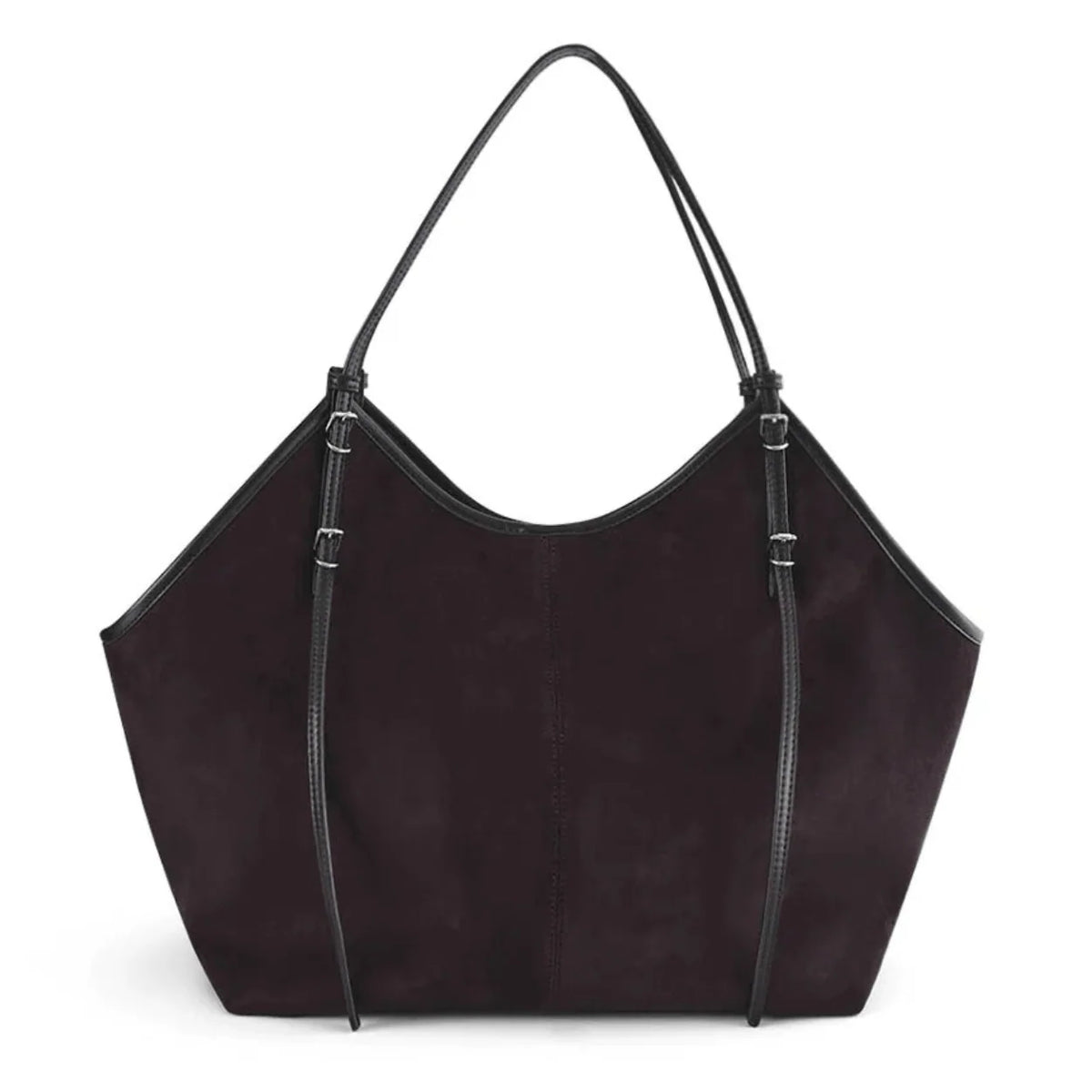 Cassandra Shoulder Bag in Chocolate Suede
