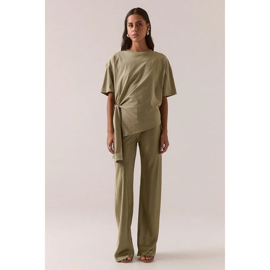 Blake Bias Silk Pant in Olive
