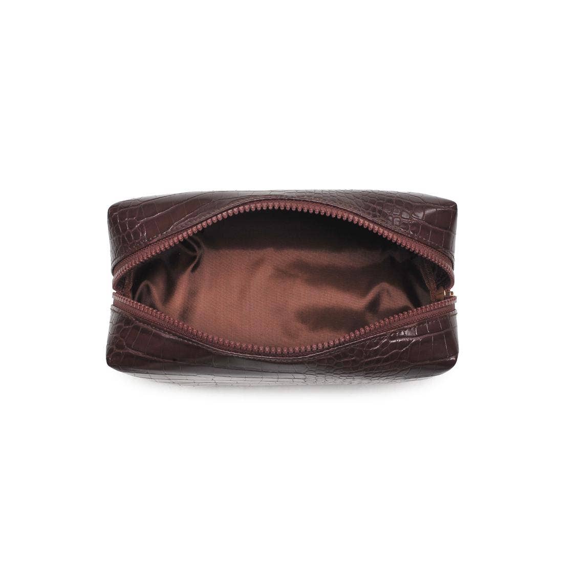 Croc Cosmetic Bag in Chocolate