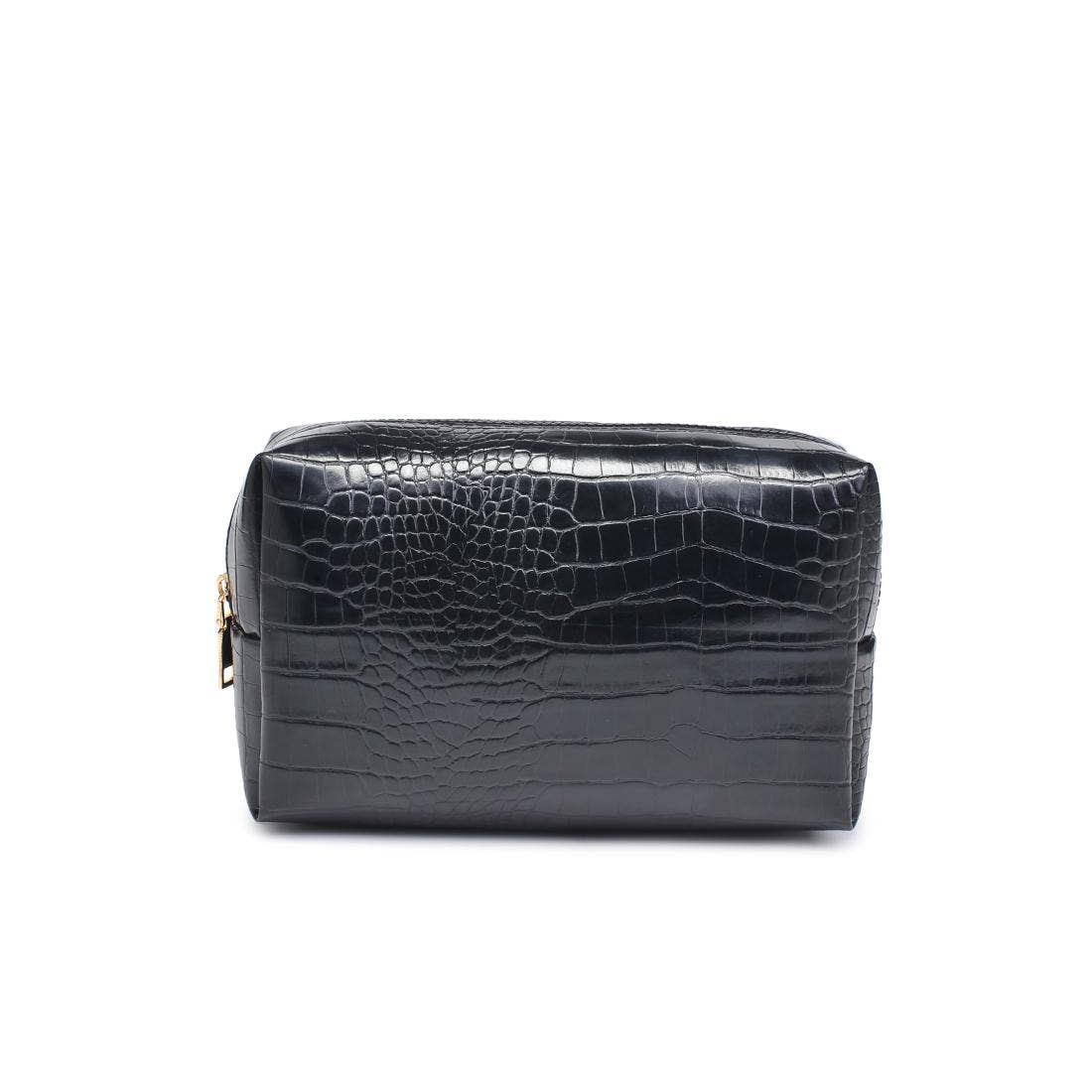 Croc Chic Cosmetic & Travel Organizer Pouch: Black