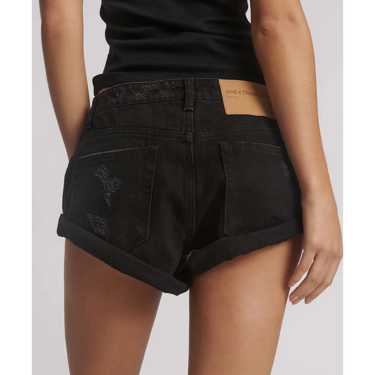 Bandit Low Waist Short in Black - One Teaspoon