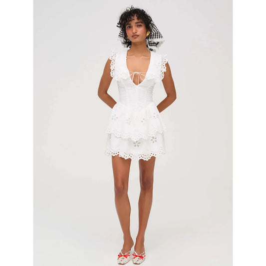 Daisy Eyelet Mini Dress - For Love and Lemons