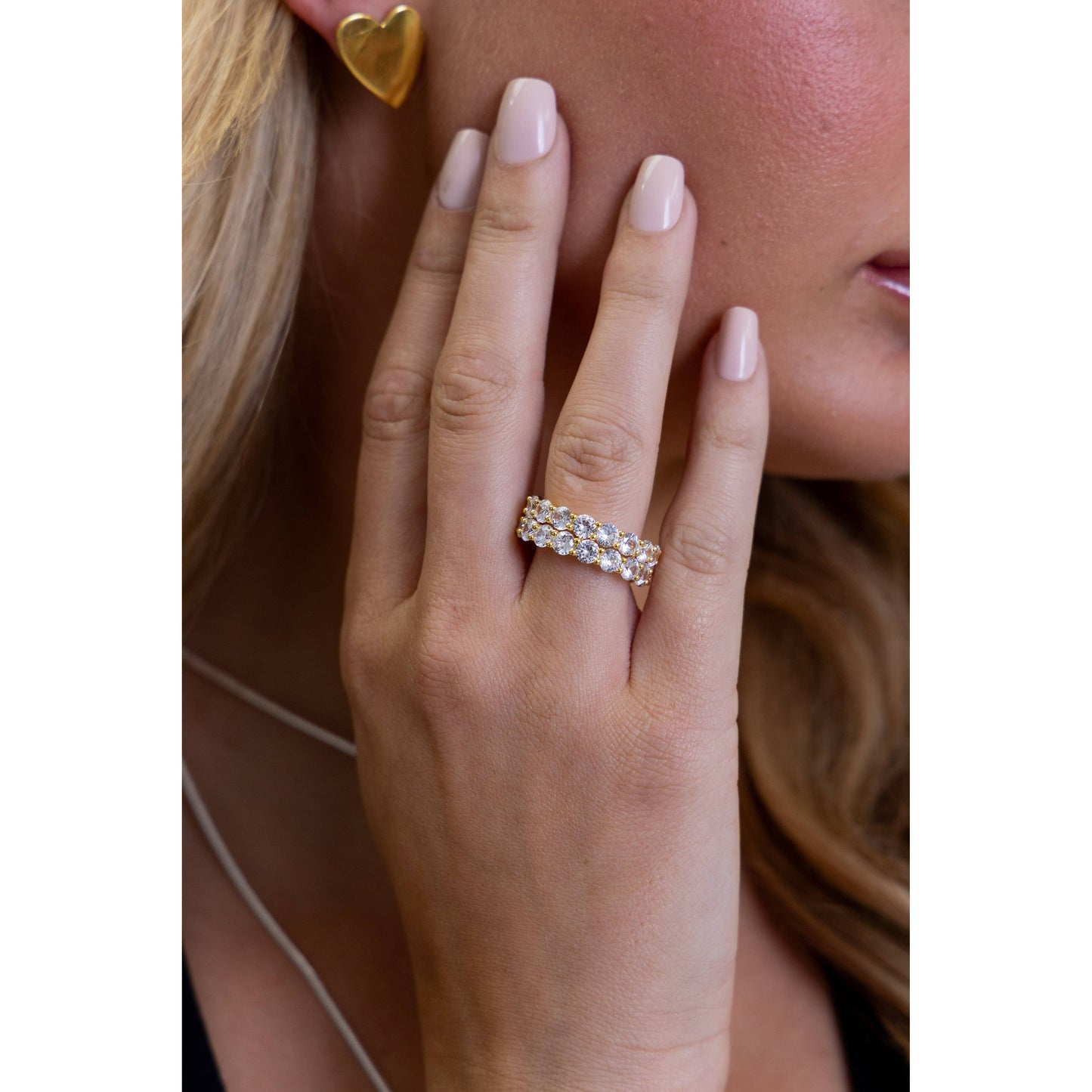 Ari Double Eternity Band: Silver / 8
