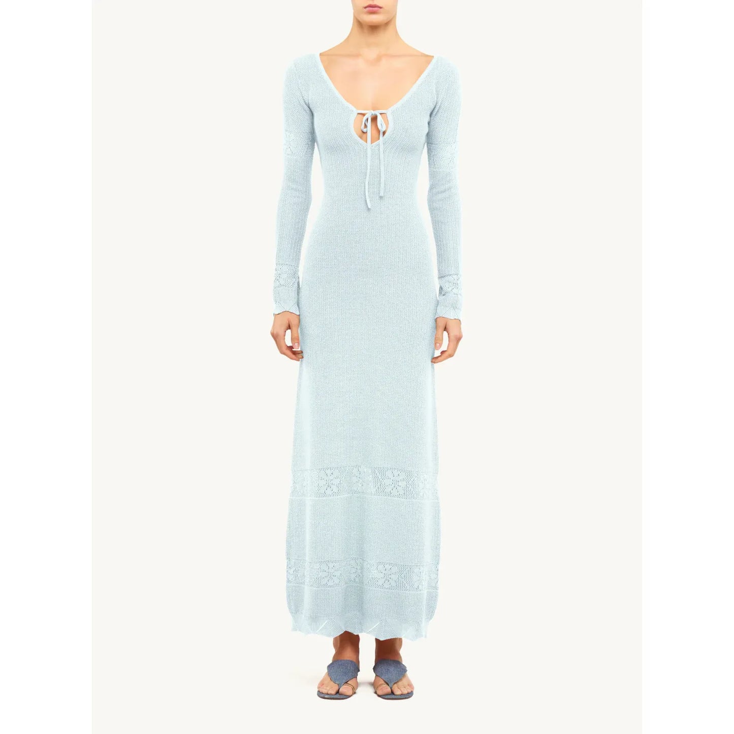 Rita Crochet Dress in Sky Blue - Asta Resort