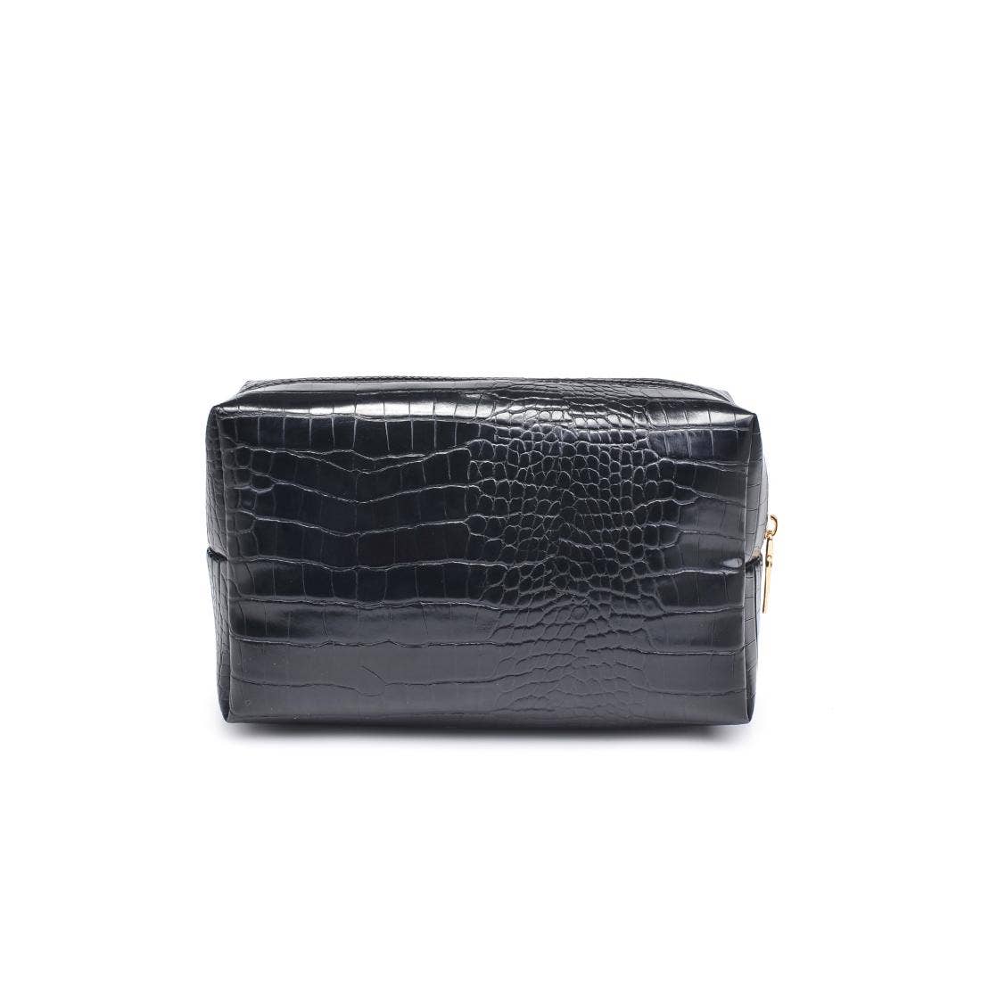 Croc Chic Cosmetic & Travel Organizer Pouch: Black