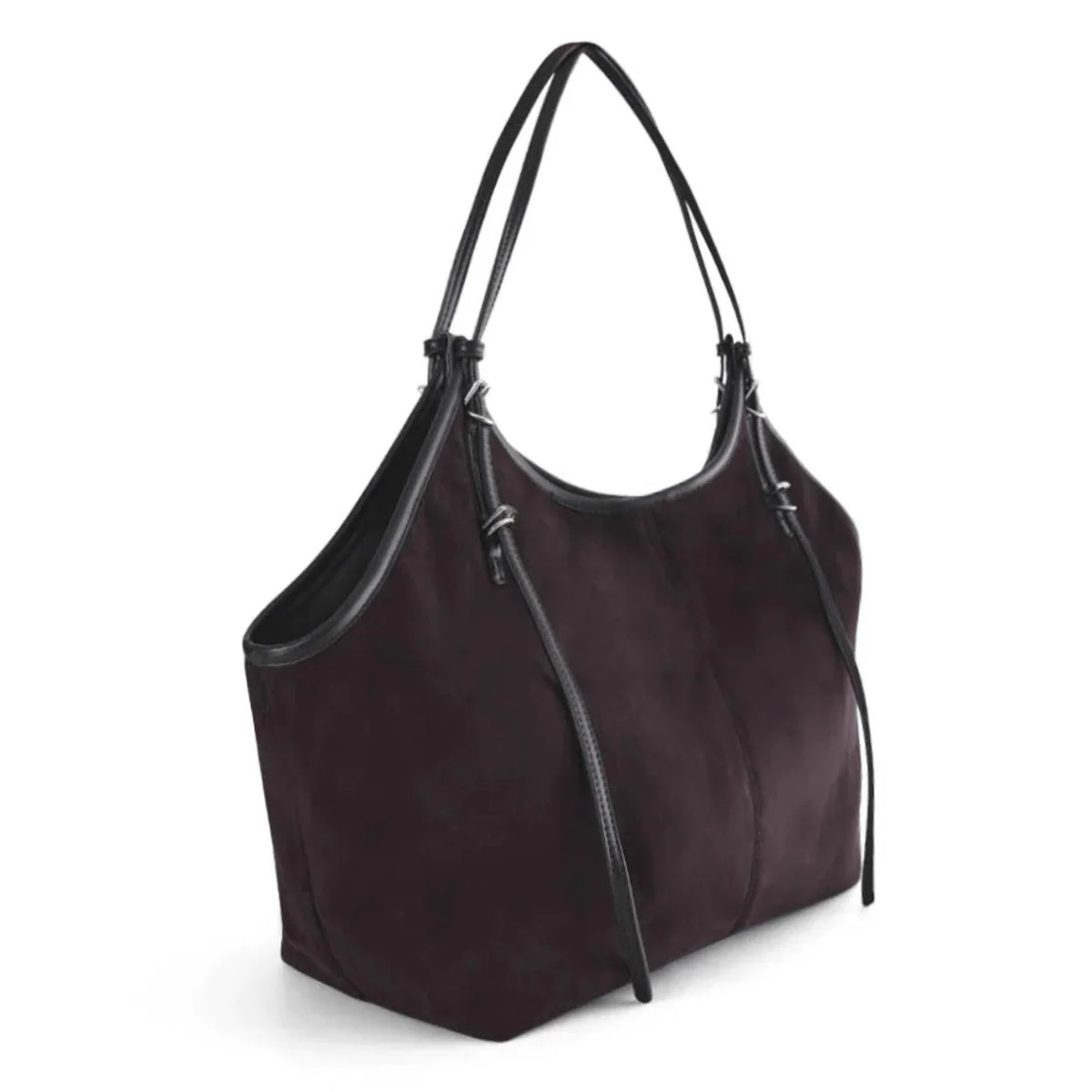 Cassandra Shoulder Bag in Chocolate Suede