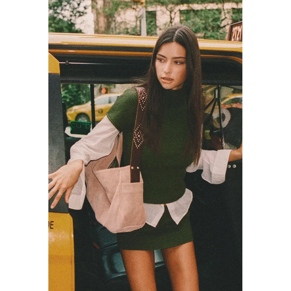 Harmony Cloud knit mock neck in Alpine