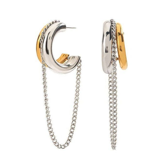 Blaine Two Tone Chain Hoop