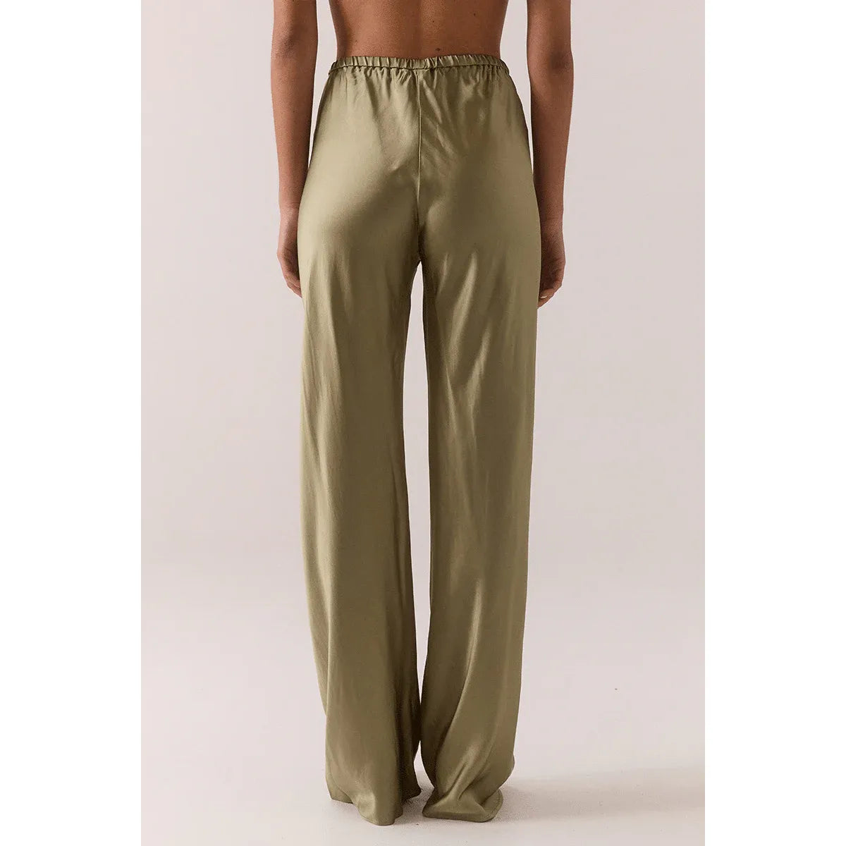 Blake Bias Silk Pant in Olive