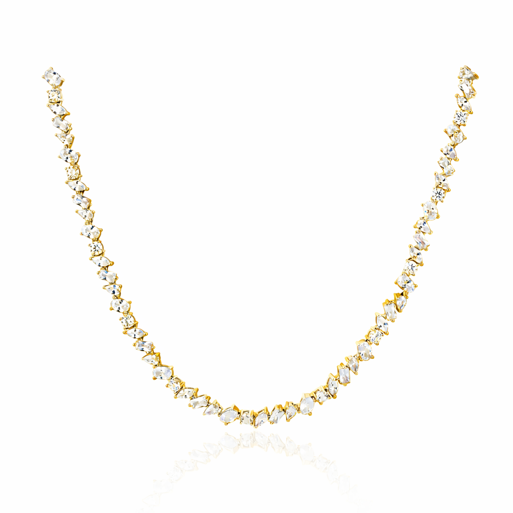 Pamela Tennis Necklace: Gold