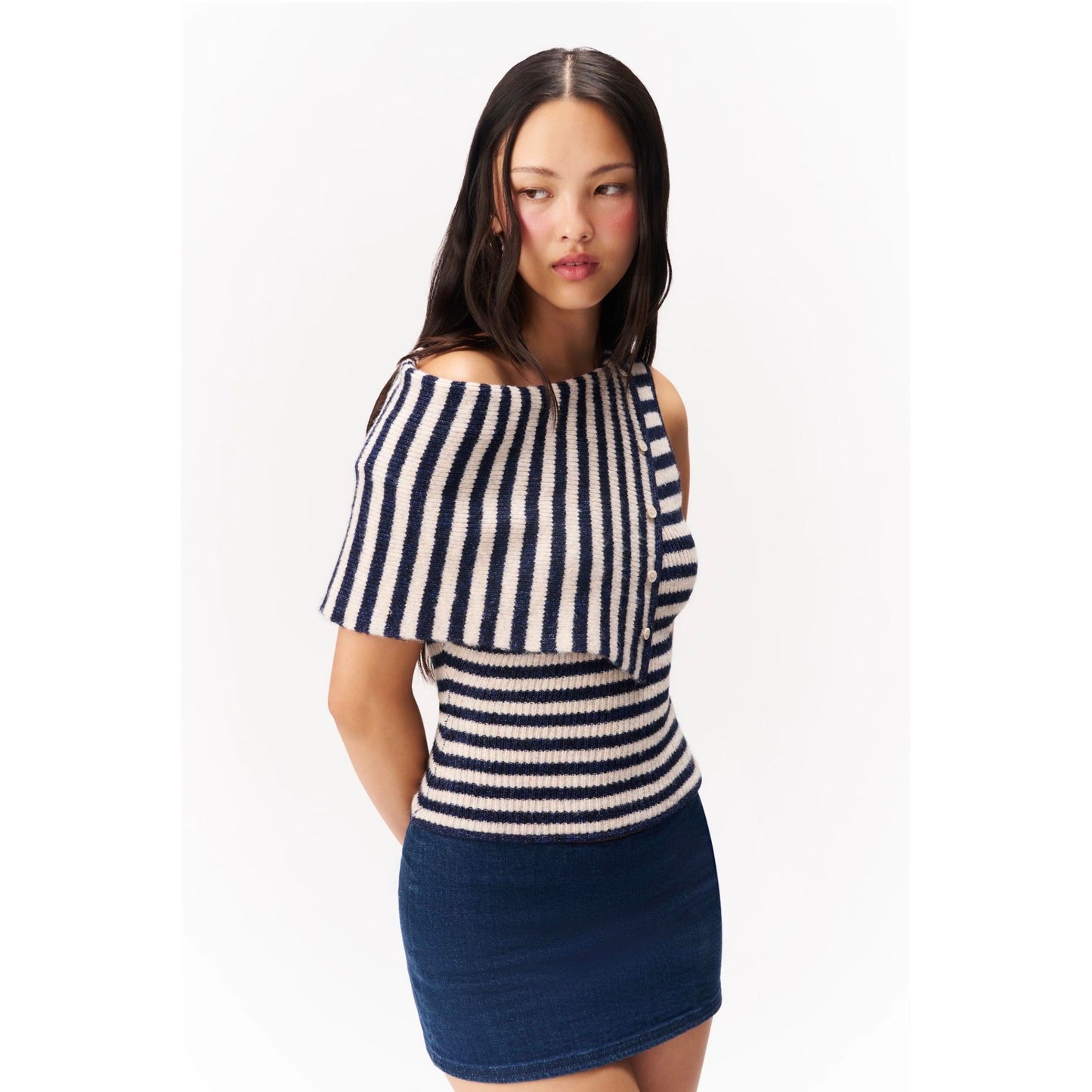 Martina Sweater - Navy/White Stripe