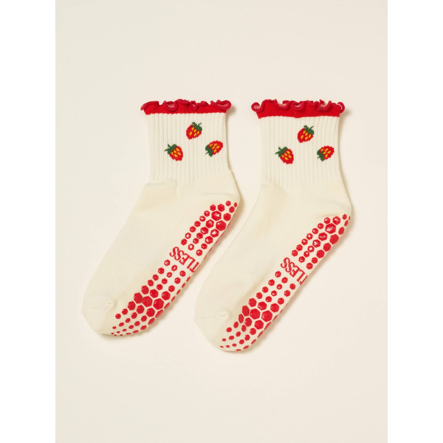Strawberry Ruffle Grip Sock