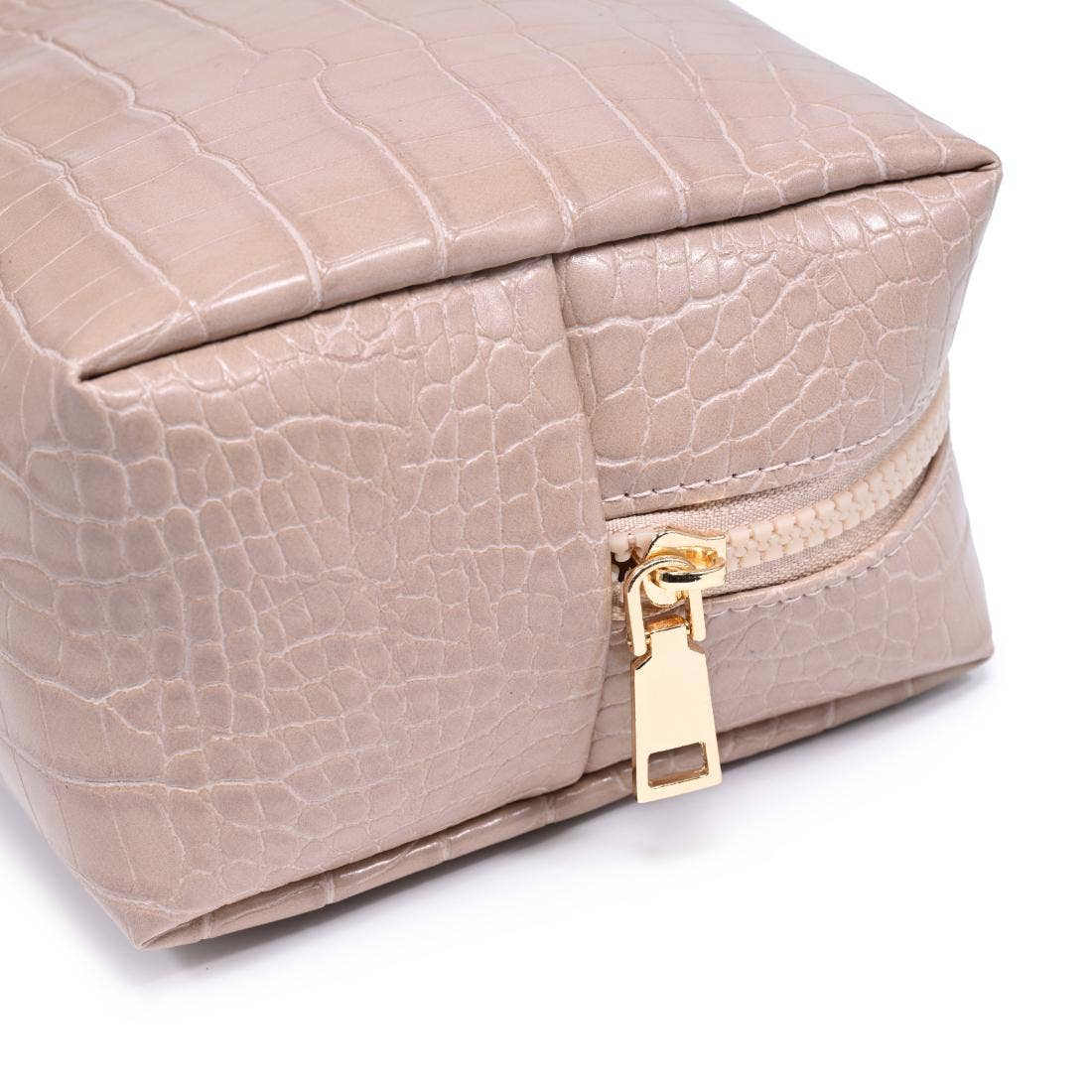 Croc Chic Cosmetic & Travel Organizer Pouch: Black