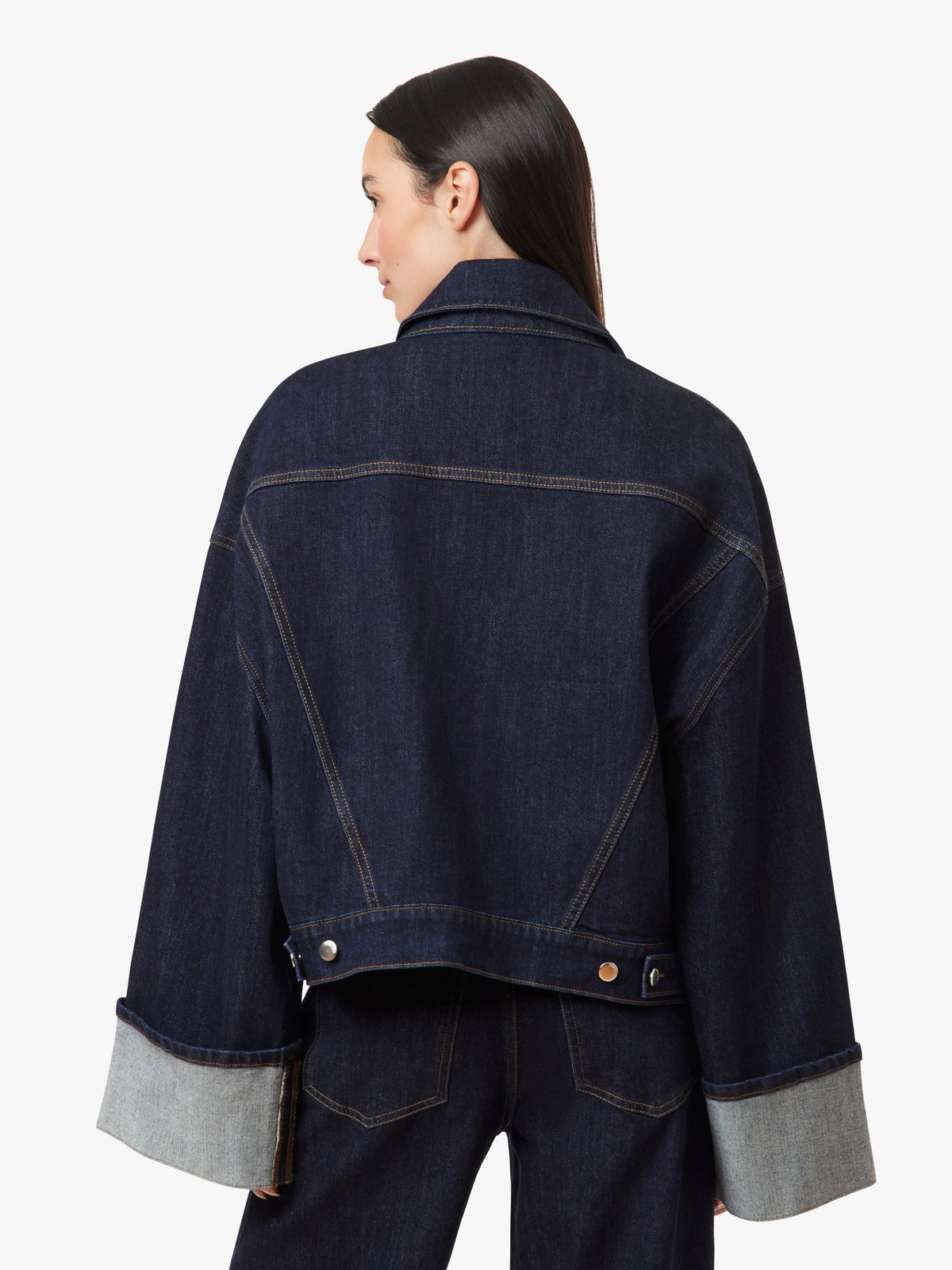 Cuffed Denim Trucker Jacket